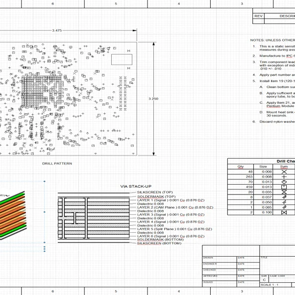PCB documentation in 2D and 3D Hybrid Drawing